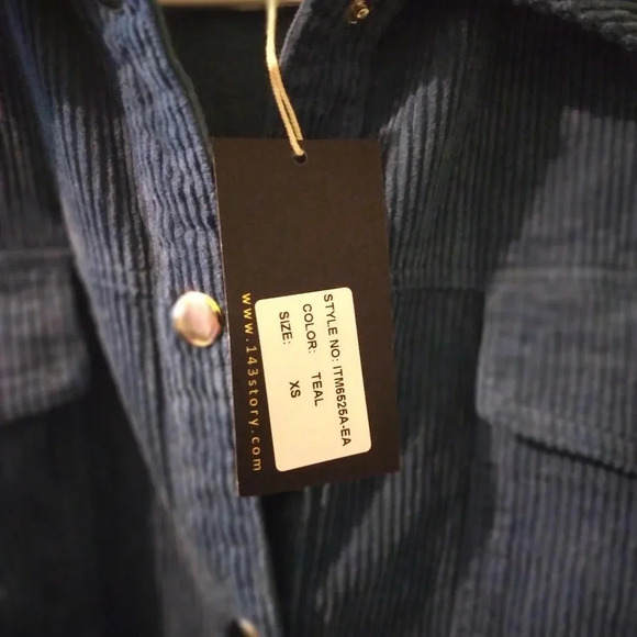 Womens teal corduroy shacket-oversized X-small NWT - Picture 7 of 7